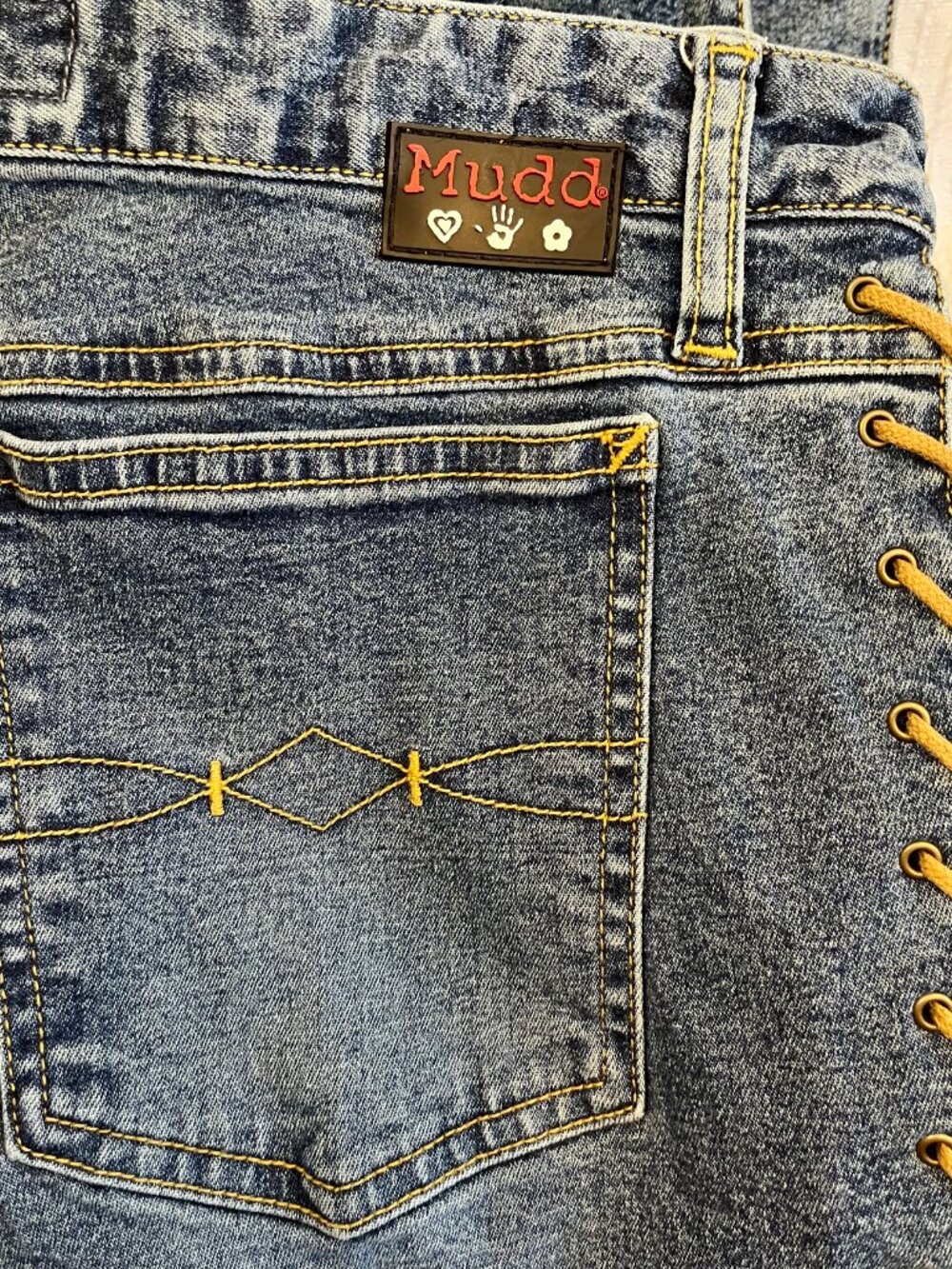 RARE Vintage Y2K Mudd Yo! Side Lace-Up Jeans size 9 - Picture 11 of 14